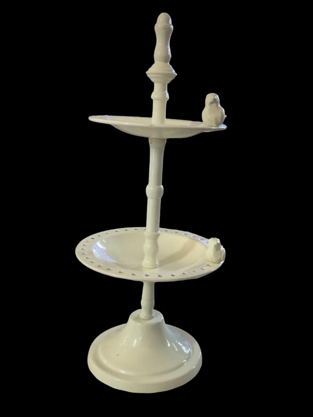 Cream Jewelry Stand with Bird Accents